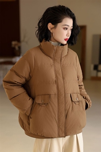 现货现货现货90白鸭绒休闲立领拉链羽绒服图片