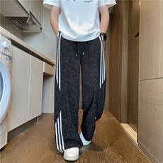 2025夏季新款潮流条纹宽松冰丝休闲裤B315-K25535-特p35控68，男装休闲裤，电商B315