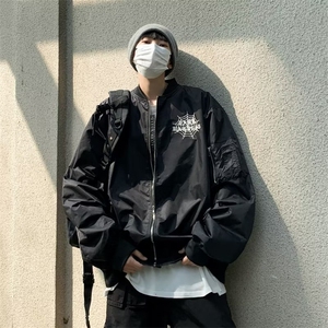 男士外套春秋季美式潮牌刺绣棒球服宽松飞行员情侣夹克JK1050-P62图片