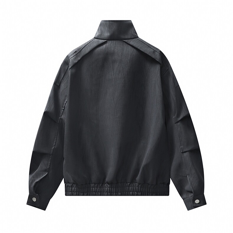 数据原版版型面料定制隐肤肌理格纹拼切设计情侣PY953P80,男装皮衣,电商A128