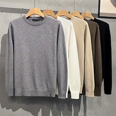 春秋男士圆领保暖内衣外穿上衣单件长袖打底毛衫秋衣纯色1066P45，男装T恤，星座410-2