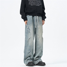 主推【S-4XL】现货！牛仔裤男水洗直筒工装裤A080-8208-P65控88，男装牛仔裤，电商A080