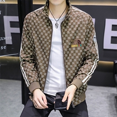 品牌休闲立领外套男秋季2026新款潮牌时尚百搭男士印花薄款夹克潮，男装夹克，电商B212（原钱塘6029）