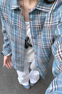 2025 HC25480改长 秋季女模大码格子长袖衬衫M-5X HC25481-特P25图片