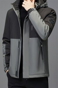CB0007冬季男士派克服可脱卸兔毛内胆连帽中长款风衣P350,男装夹克,电商B360