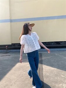 夏季镂空蕾丝小衫图片