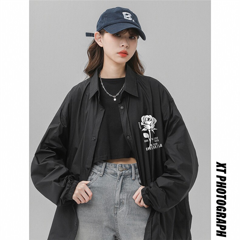 中性24新款玫瑰印花防晒指数50+防晒衣F61201P55控78，男装防晒衣，电商A268