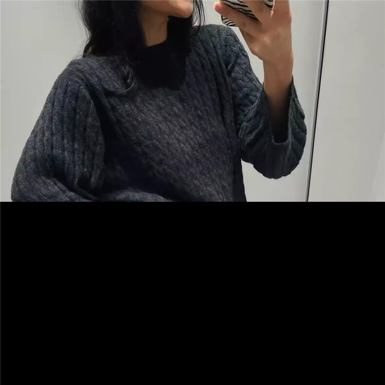 纯色2024年秋季圆领套头羊毛时尚气质针织羊毛衫，女装羊毛衫，德聚羊绒