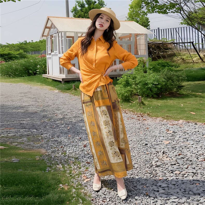 气质优雅套装裙女2026春装新款宽松藏肉显瘦旅游逛街舒适两件套,女装套装/套裙,姿萝菲