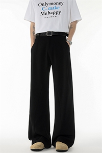 西裤垂坠感休闲西装裤子男cleanfit微喇裤弯刀直筒阔腿裤KZ064P50图片