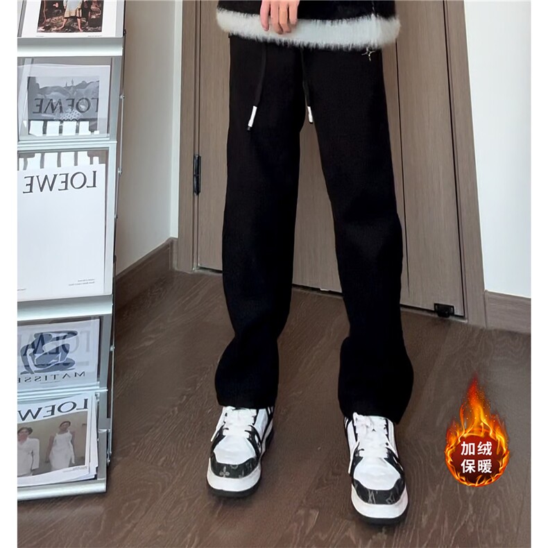 欧绵绒加绒弯刀裤抖音可送样现货A061-AX00886加绒-特P35,男装休闲裤,电商A061