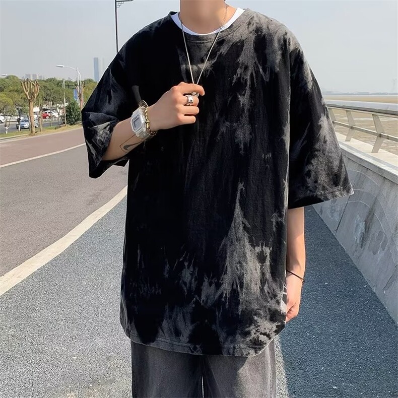 时尚都市男日系五分袖T恤圆领日常标准春季新款潮流百搭,男装T恤,星座716-4