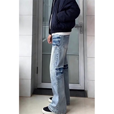 牛仔裤男女网红乞丐破洞补丁刮烂潮流修身小脚长裤NA554，男装牛仔裤，星座1116A（原606A-3）