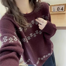秋冬新款针织圆领套头上衣时尚百搭，女装针织衫/毛衣，泰沅羊绒