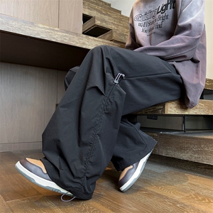 春季新款男女同款伞兵裤直筒弯刀休闲裤DSA157B-K2603-TP38图片