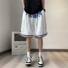 美式街头字母刺绣运动短裤男夏季潮牌ins宽松五分裤K6926-P24，男装休闲裤，星座512-4