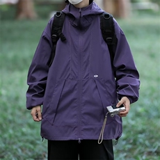 户外连帽冲锋衣外套男2023秋季新款黑武士宽松登山服夹克JK7004，男装夹克，星座1116A-1（原606A）