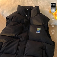地毯新款冬季时尚百搭印花潮流羽绒马甲外套MJ613P115控138，女装短外套，电商A268