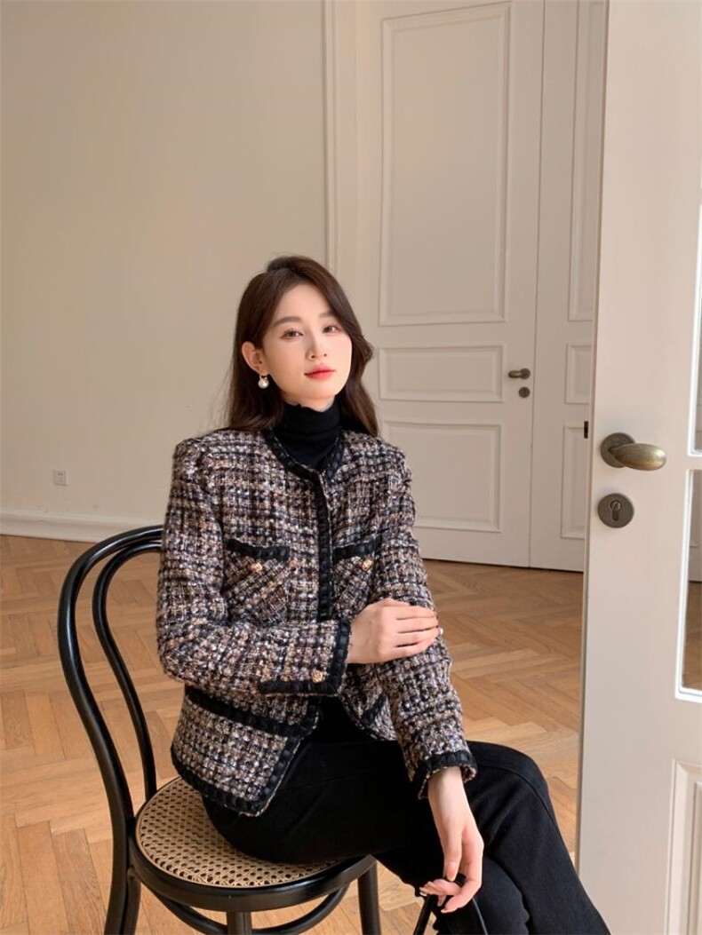 高端定制含羊毛面料时尚气质高雅淑女外套，其它，荷塘月色