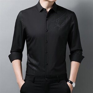 春秋季长袖纯色商务衬衫男休闲潮流百搭中青年男衬衣 XY2230-P68,男装衬衫,星座1105-3