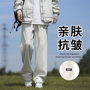 新款休闲裤秋季潮牌直筒宽松裤子男款垂感美式长裤X2881-特批-45图片