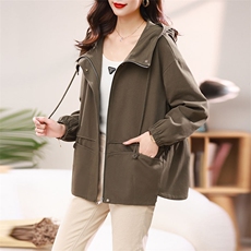 2023春装新款韩版宽松连帽气质休闲简约上衣，女装短外套，丽影随形