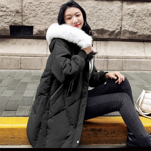 时尚保暖女款羽绒服 冬季新款狐狸毛领白鸭绒外套 显瘦长款设计图片