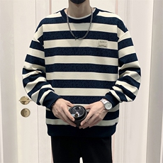 现货春秋潮流百搭青年条纹卫衣拼色条纹圆领卫衣TW6191-P63，男装卫衣，星座1105-3