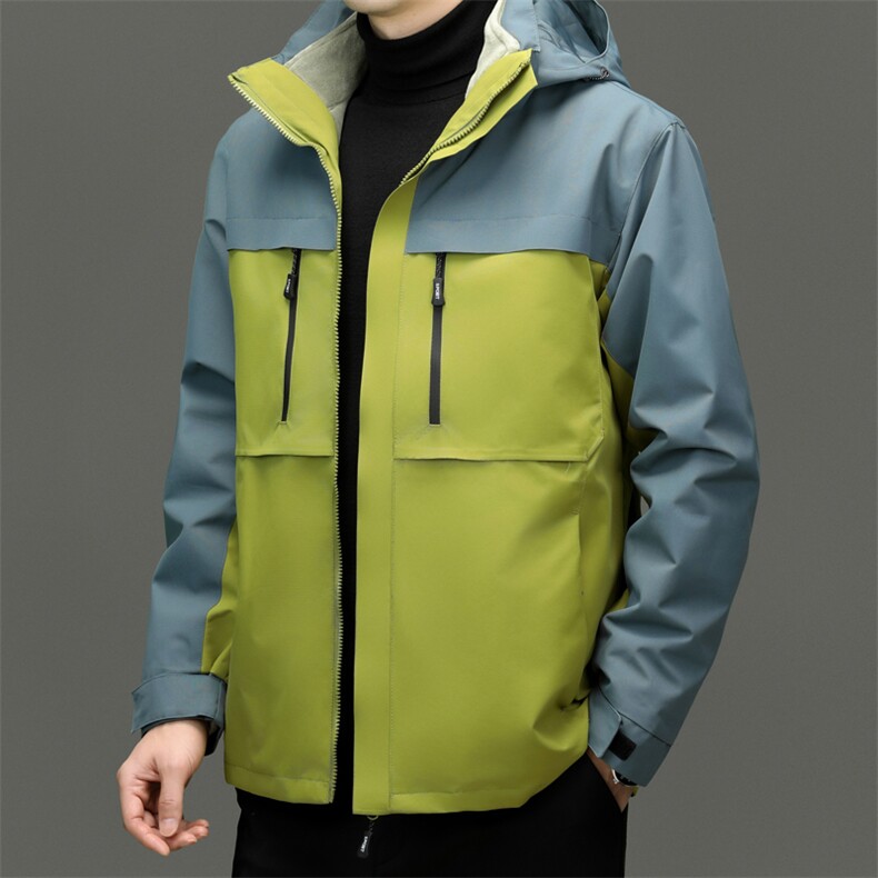 中老年冲锋衣男士2026秋冬季新款加绒保暖户外登山服休闲夹克外套,男装夹克,电商B212（原钱塘6029）