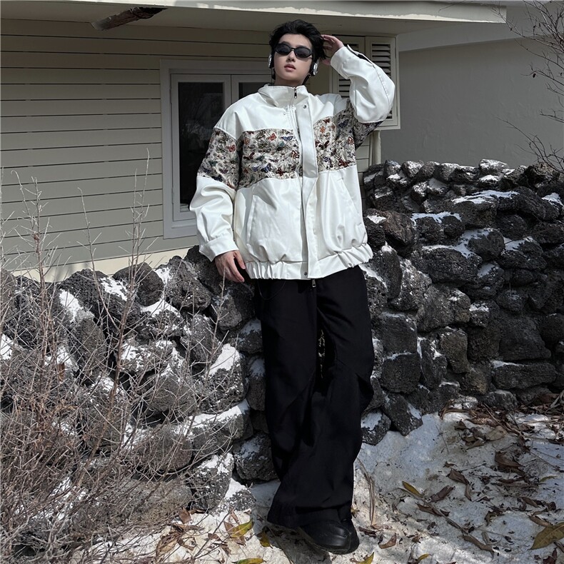 036A-Y1256-P115控148冬季新款皮拼接棉衣外套主推差价大，男装棉衣，电商A036A