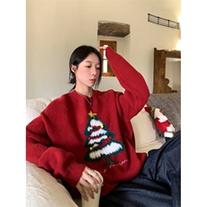 【005】长袖圣诞毛衣男女款百搭圆领情侣衫A079-M5631-P63，男装针织衫/毛衣，电商A079
