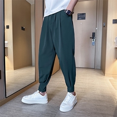 春夏季休闲裤小脚滑爽冰丝裤抖音拉链小西裤A210-K2195-P50，男装西裤，星座210-3
