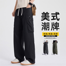 美式机能冲锋裤男2026款宽松直筒春季户外登山工装裤子Z2572-P50，男装工装外套，星座509