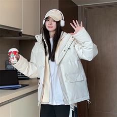 现货中性冬季宽松美式高街PU皮棉衣假两件外套XZ811A-MF120-P135，男装棉衣，星座811A