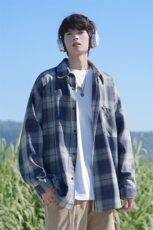 特批P40无差价2025秋季新款百搭复古格子大码长袖衬衫外套男C5538，男装衬衫，电商A001-1