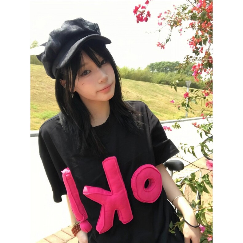 【有货】BK891CC-特P43美式复古立体字母短袖T恤男女,男装T恤,星座1007（原301D）