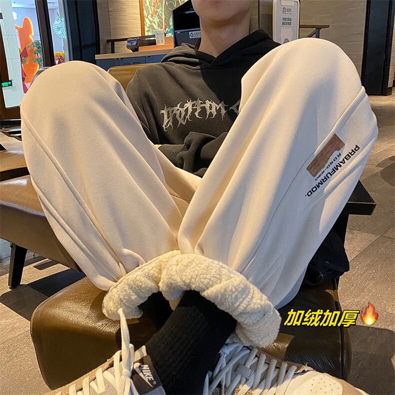 加绒加厚休闲运动卫裤男美式针织束脚裤715-6-BX10特P45（控68）,男装休闲裤,星座715-6
