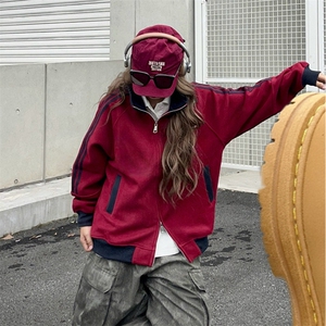 抖音得物高品质 美式高街重磅结构设计拼接织带立领卫衣外套 CM42图片