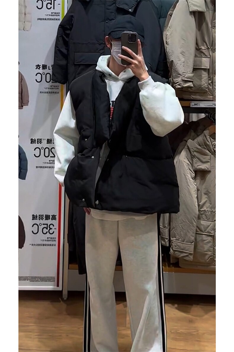 冬季新款棉衣马甲文艺复古潮流加厚高级感痞帅无袖外套HY684TP75,男装棉衣,电商A102B