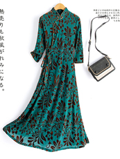 水衣源676款七分袖气质显瘦旗袍裙（面料舒适弹力大,可当打底），女装汉服/婚纱/旗袍/礼服，水衣源