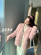 珍珠皮毛一体外套，其它，倩衣百度