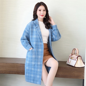 2021春秋季清新潮流时尚保暖休闲长袖女款毛呢外套图片