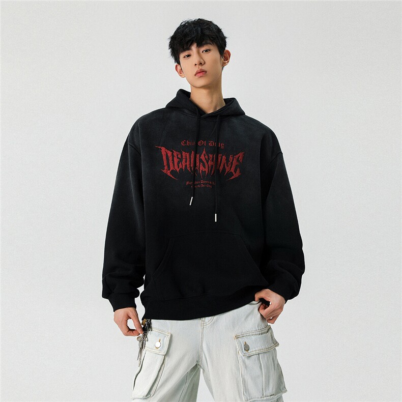 25新春字母扎染宽松潮牌韩版连帽卫衣W5020/P89128,男装卫衣,星座202