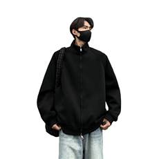美式cleanfit重磅双拉链卫衣男秋季潮牌痞帅宽松开衫港风运动外套，男装卫衣，电商B371