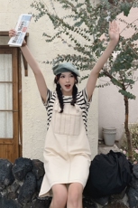 现货夏季新款假两件牛仔拼接连衣裙331-P115-K175，女装连衣裙，浪娴服饰
