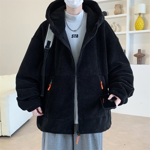支持二开秋冬颗粒绒外套男女纯色连帽加绒加厚羊羔绒棉衣931-P110图片