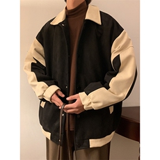 美式复古麂皮绒痞帅小香风夹克秋冬季加厚宽松外套男W6451-P65，男装夹克，星座512-2