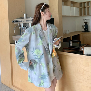 中长款阔形印花西装外套女2C317A-8525-P165-K238图片