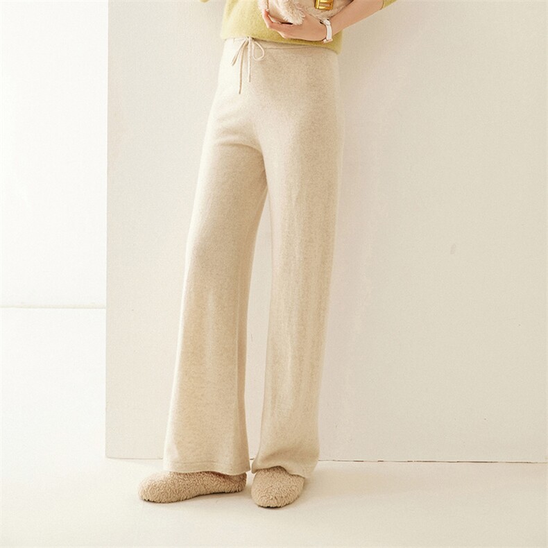 舒适羊绒阔腿裤高腰显瘦柔软保暖秋冬，女装休闲裤，蚂蚁派对工厂直营店
