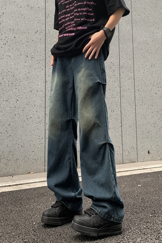 美式高街小众牛仔裤男个性百搭休闲裤G9020/P65,男装牛仔裤,电商D202-1